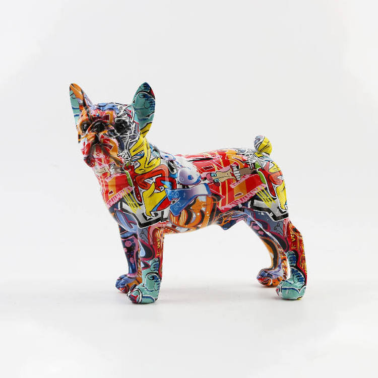 Creative Art Famous Modern Artwork Fiberglass Geometry Dog sculpture for outdoor decoration