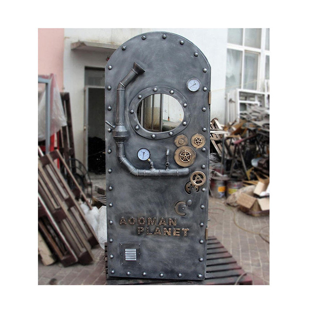 Hot sale Customization Steampunk style heavy metal iron crafts door Simulation of submarine bar restaurant door decoration