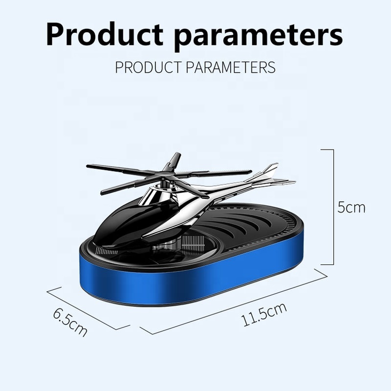 New Design Metal Solar Helicopter Luxury Car Ornament Light Fragrance Car Air Freshener