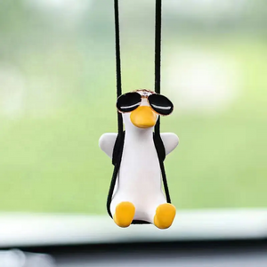 Factory Offer Car Rearview Pendant Interior Aromatherapy Car Decoration Cute Little Duck Swing