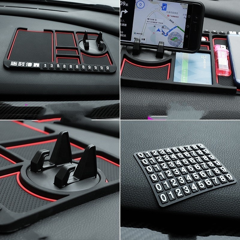 Car Anti-Slip Mat Auto Phone Holder Non Slip Sticky Anti Slide Dash Phone Mount Parking Number Card Car Pad Mat Gadget