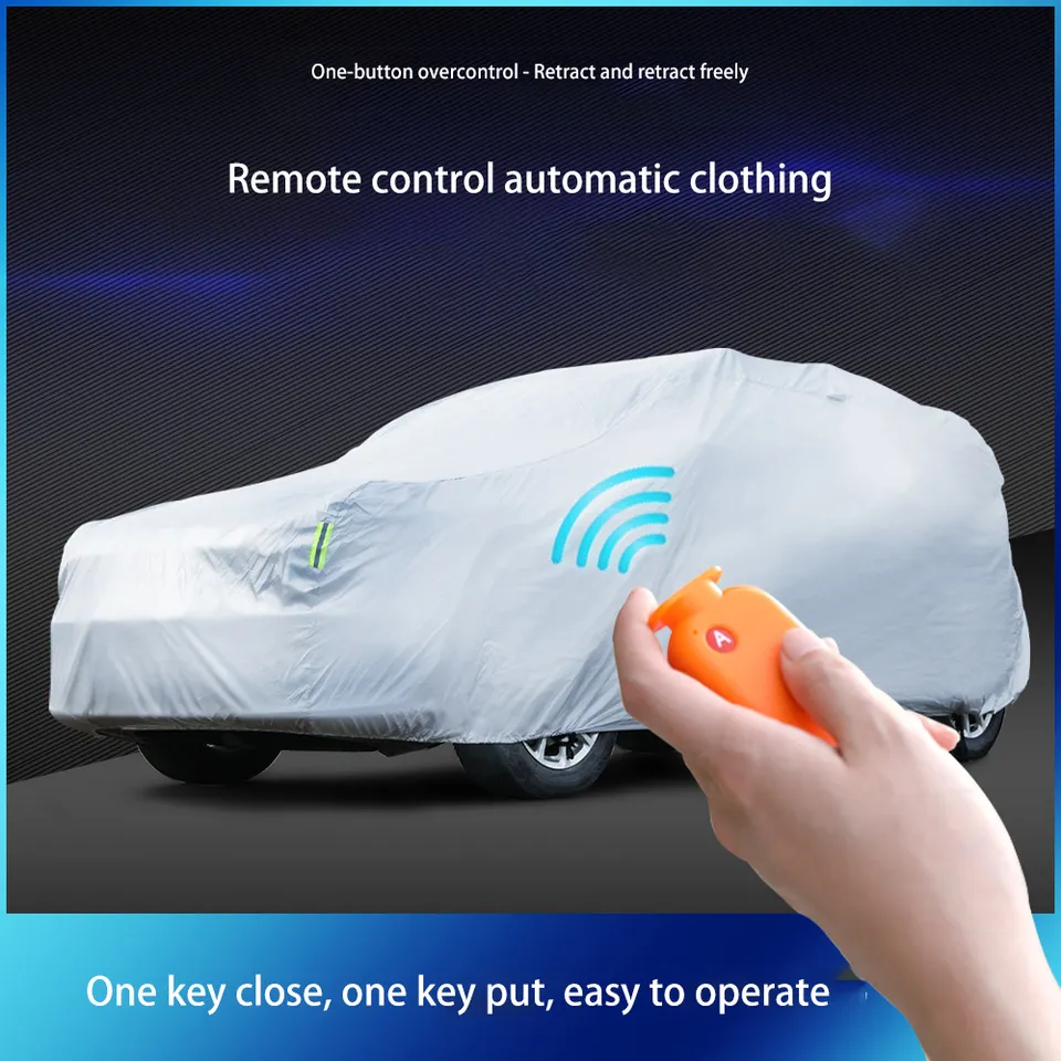 Four Seasons Universal Fit Smart Car Cover Automatic Car Cover With Remote Control Sunscreen Heat Insulation Rainproof Car Cover