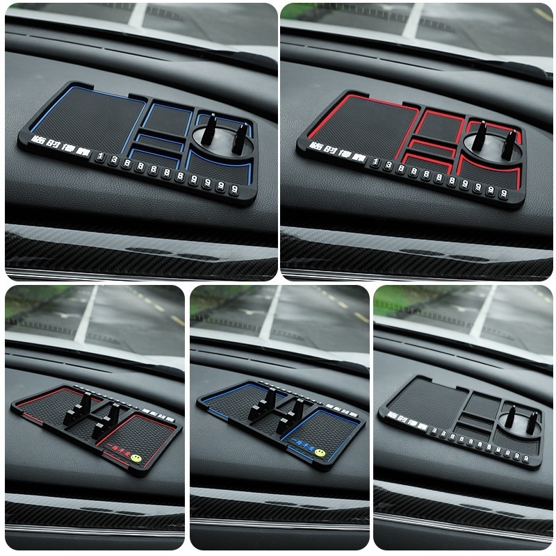 Car Anti-Slip Mat Auto Phone Holder Non Slip Sticky Anti Slide Dash Phone Mount Parking Number Card Car Pad Mat Gadget