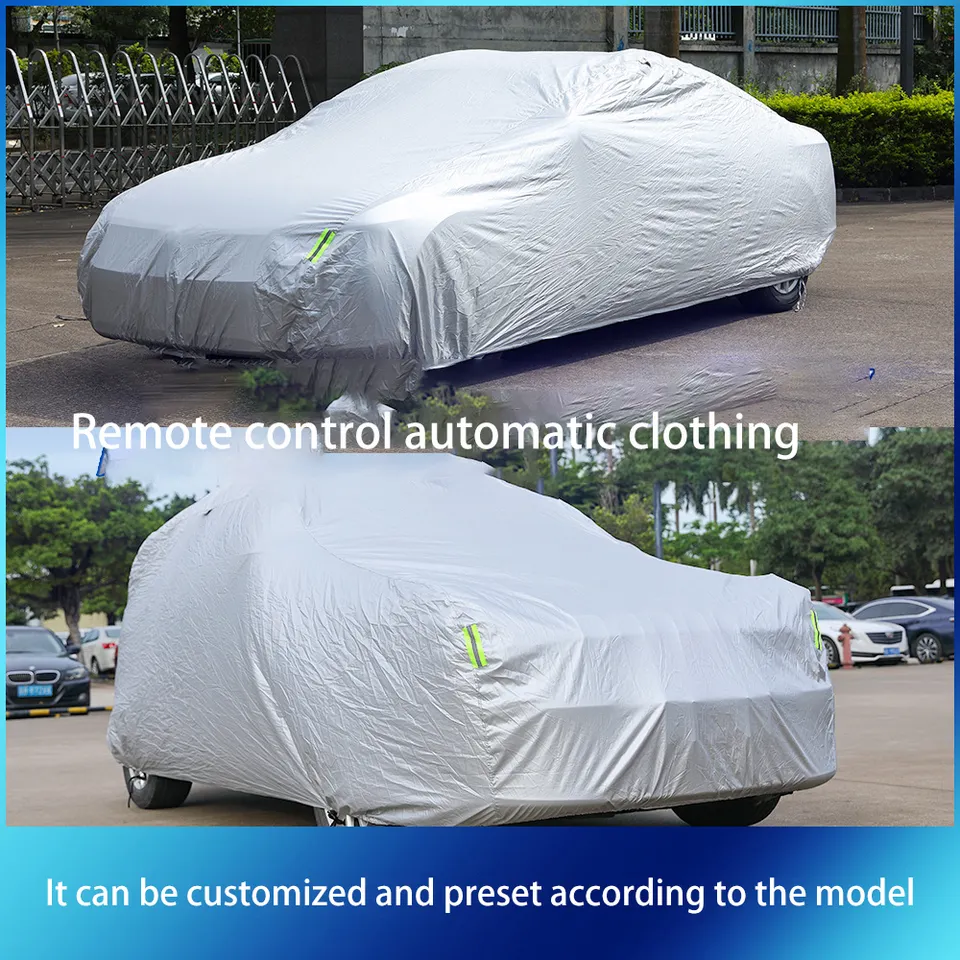 Four Seasons Universal Fit Smart Car Cover Automatic Car Cover With Remote Control Sunscreen Heat Insulation Rainproof Car Cover