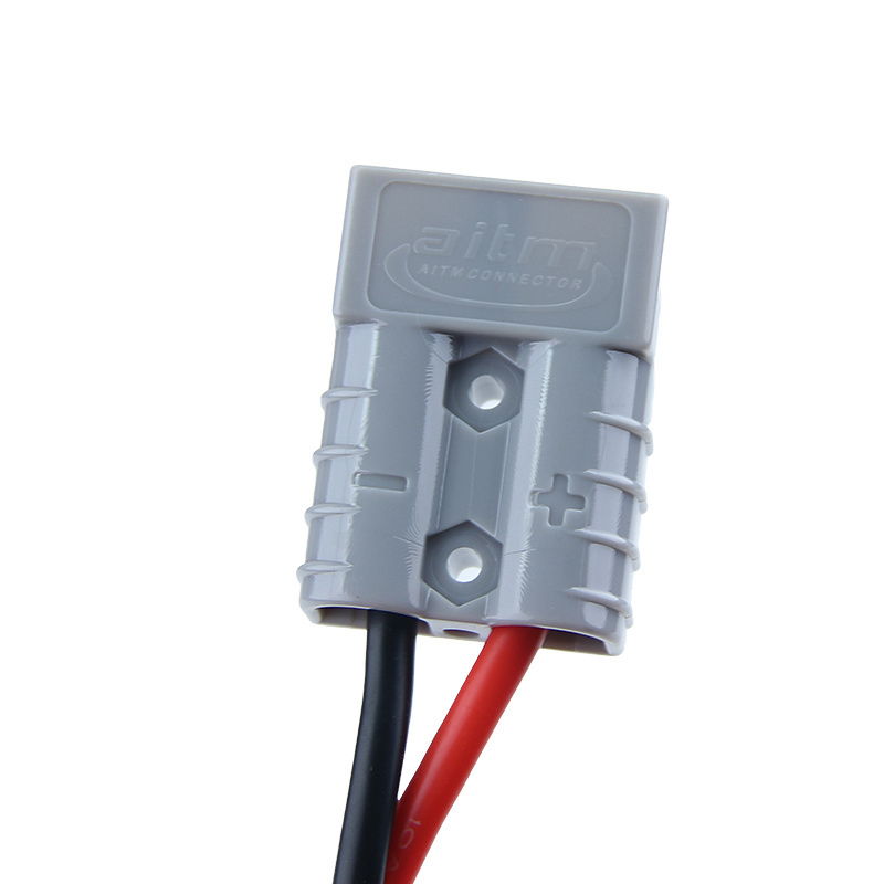 50A 600V Grey Andersons-Style Connector 8AWG Silicone  Cable with O Ring Electric Forklift Charging Plug for Battery Car,