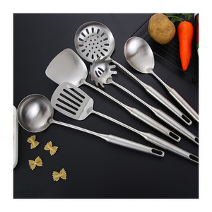 Low price customizable Logo/box kitchen tools accessories cooking stainless steel kitchen spatula spoon cooking tools