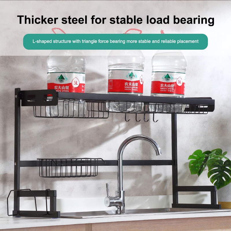 Stainless steel multi-layer kitchen storage dish drying rack seasoning pot kitchen knife rack shelf