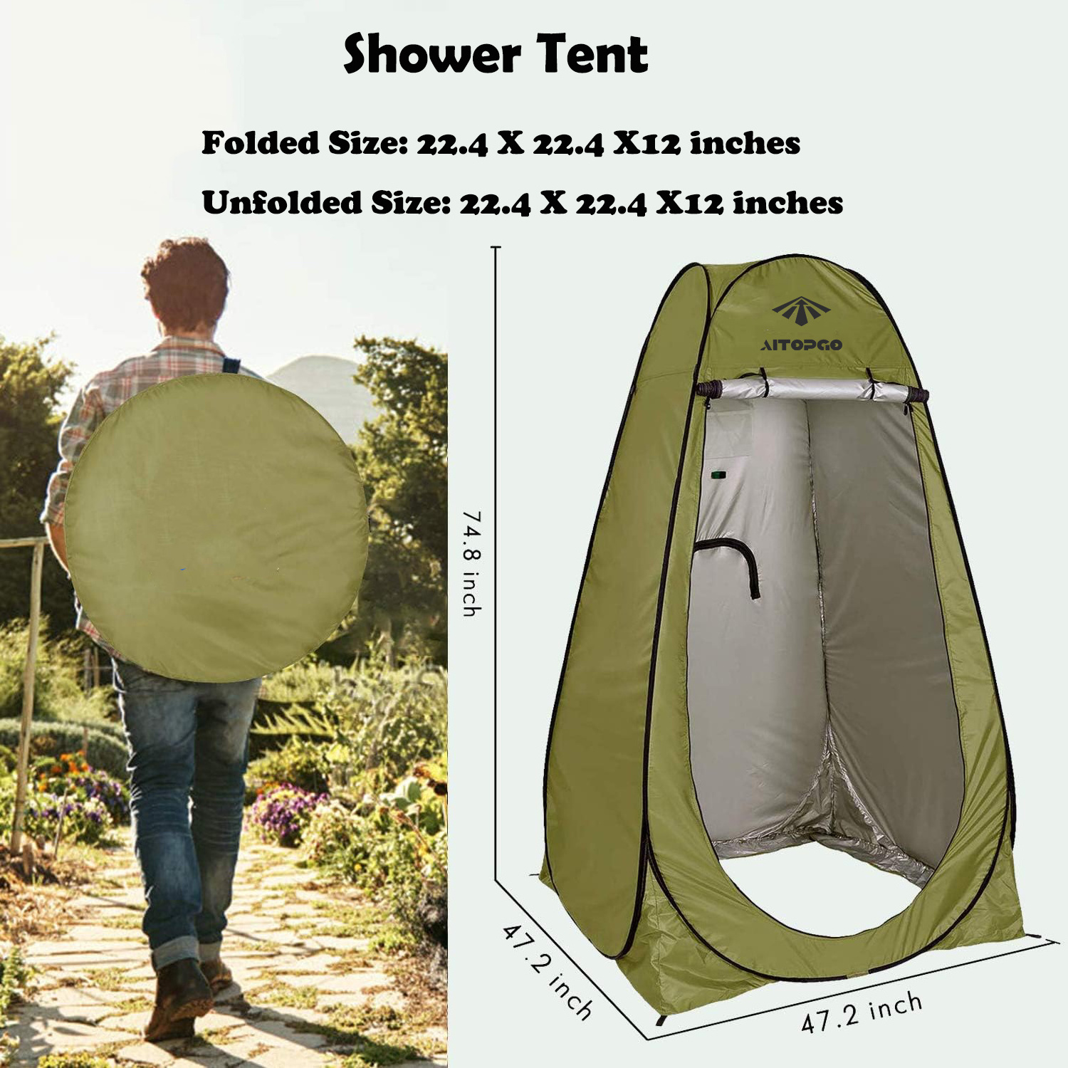 Factory Custom Camping Changing Room Light Weight Toilet Tent Outdoor Portable Pop Up Tent Shower tent With Storage Bag