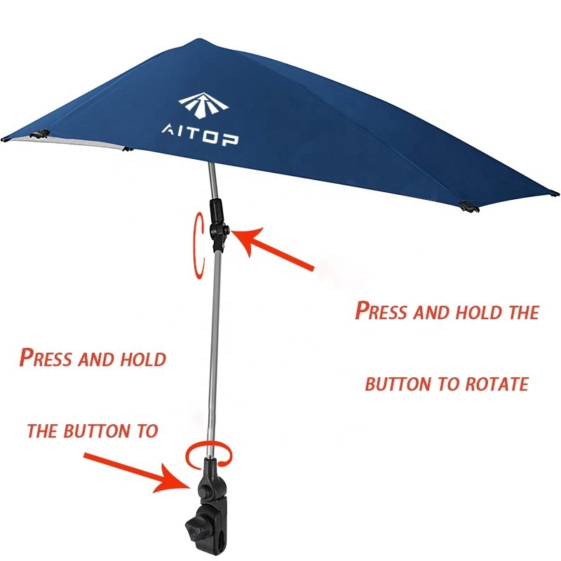 Adjustable Sun Shade Canopy Camping Chair Umbrella Outdoor Beach Umbrella Patio Camping Umbrella with Universal Clamp