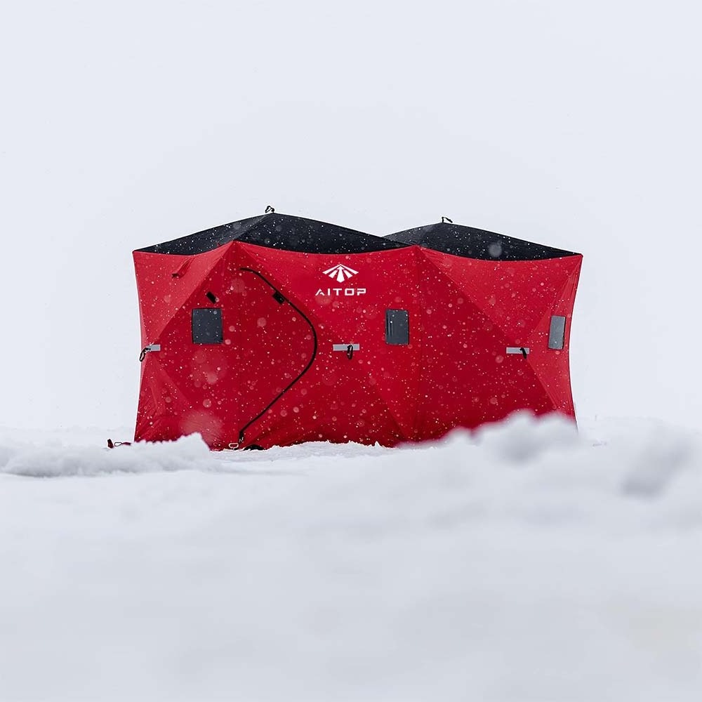 Large Cold Protection Double Room Winter Outdoor Fishing Cube Winter Camping Tent Ice Fishing Tent