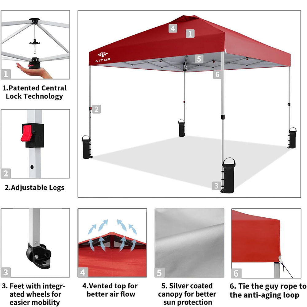 Outdoor Gazebo 10x10 10x20ft Lightweight Portable Canopy Tent Pop Up Folding Tent Trade Show Tents