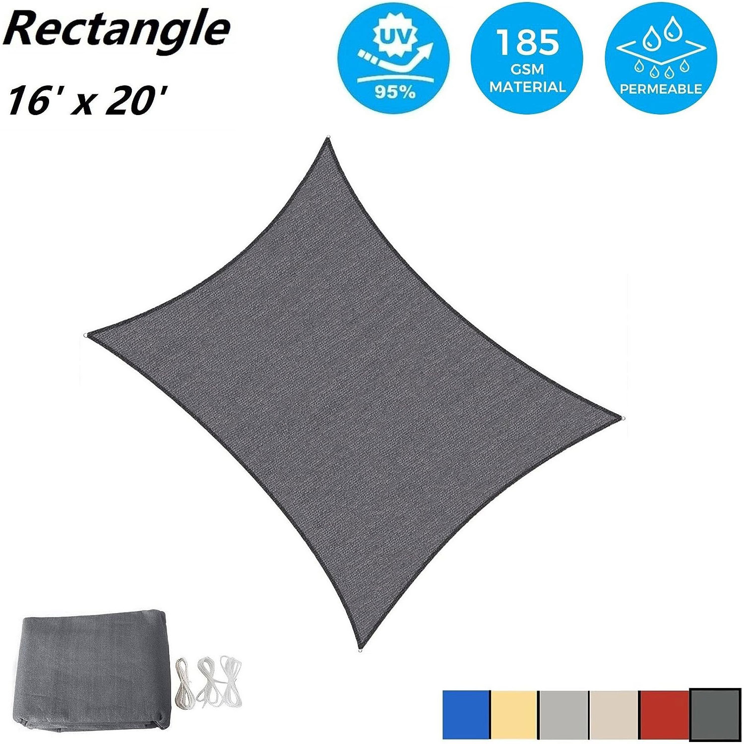 Hot Sell Backyard Lawn Garden Outdoor Use Rectangle UV Block Canopy for Patio Sun Shade Sail