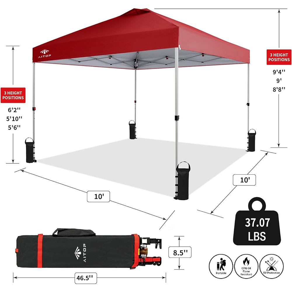 Outdoor Gazebo 10x10 10x20ft Lightweight Portable Canopy Tent Pop Up Folding Tent Trade Show Tents