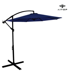 10 ft Garden Offset Outdoor Patio Umbrella with Cross Base Stand