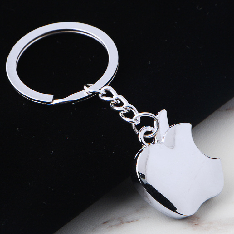 Custom LOGO Apple Blank Keychain Sublimation Laser Engraving Advertising Keychain For Promotion Gift