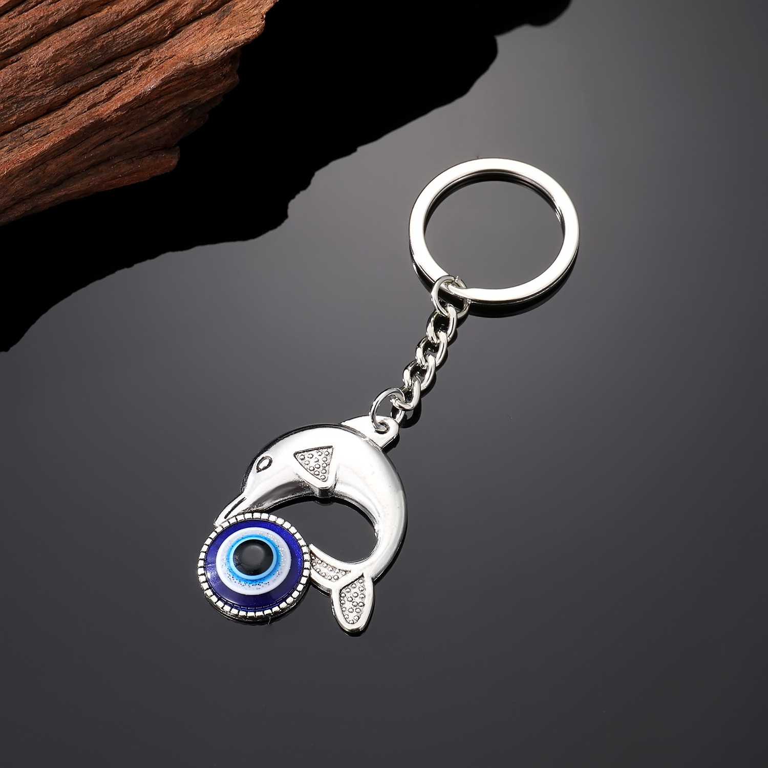 Bohemian Blue Evil Eye Keychain Crystal Lucky Charms Elephant Butterfly Owl Dolphin Pendant For Car Key Holder