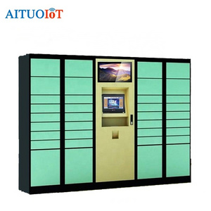 15.6 inch LCD Screen Stainless Steel Locker Smart Parcel Delivery Locker for Office Building/Supermarket/Hospital