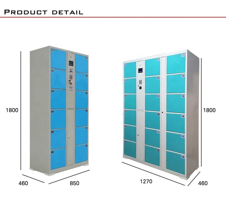 High Quality Fingerprint Storage Electronic Steel Locker Storage Bag Clothes Lockers for Beach/Gym Locker