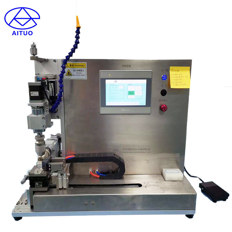 AITUO AM20106 Semi-automatic Rotary Twin Spindle CNC Catheter Hole Drilling Machine