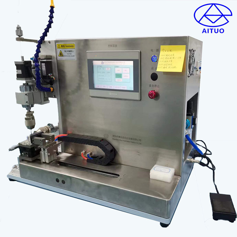 AITUO AM20106 Semi-automatic Rotary Twin Spindle CNC Catheter Hole Drilling Machine