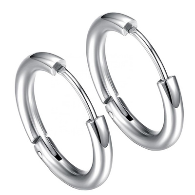 Custom fashion simple hoop huggie earings jewelry stainless steel earrings hoop