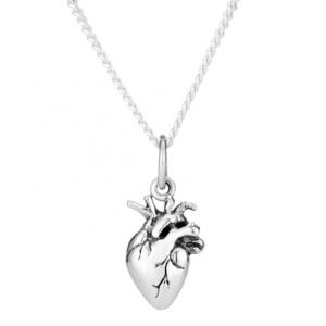 Customizable charm necklace popular 316 stainless steel jewelry for women engraved anatomical heart jewelry pendant