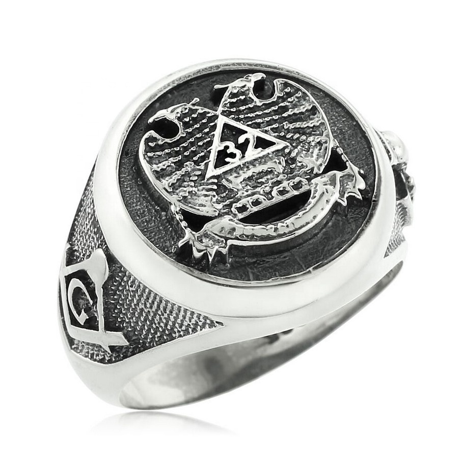 925  Sterling Silver masonic insignia ring 316 stainless steel SS men masonic freemason jewelry stainless steel rings