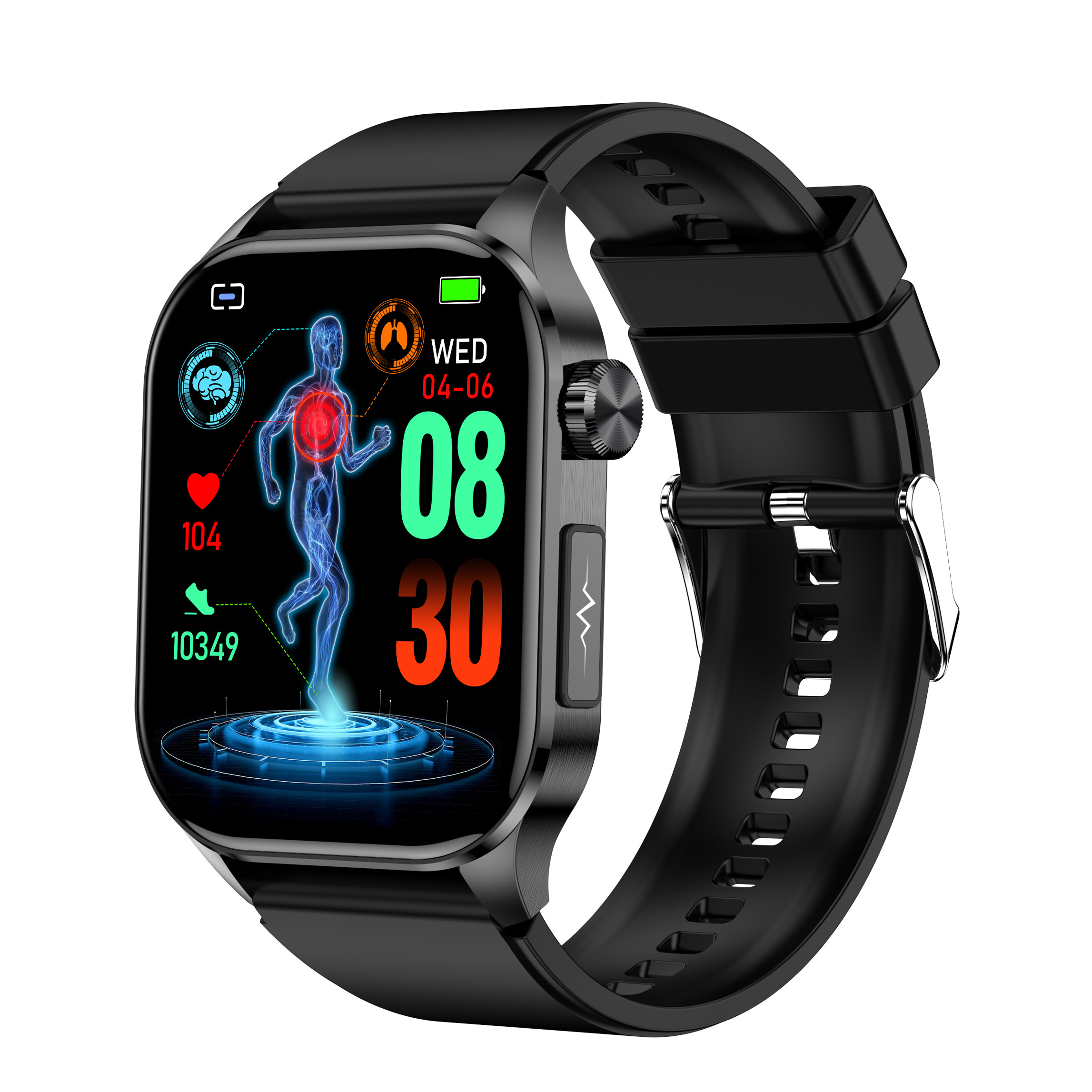 Latest Et580AMOLED smart watch for male and female body temperature ECG Hrv blood glucose lipid monitoring fitness smart watch