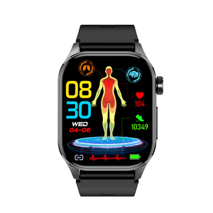 Latest Et580AMOLED smart watch for male and female body temperature ECG Hrv blood glucose lipid monitoring fitness smart watch