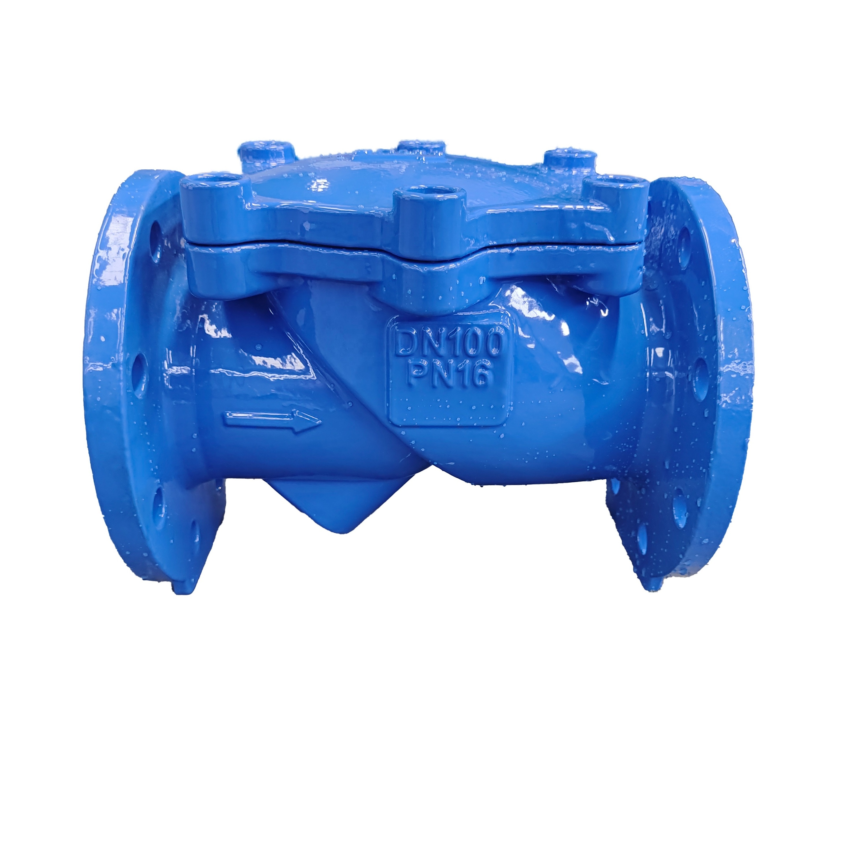 High quality hot selling DN100 PN10 Double Flange Rubber Seated Swing Check Valve