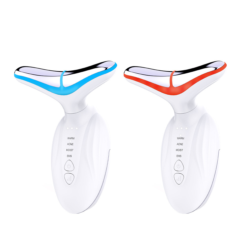 New Arrival Beauty Tools 4 Color Anti-aging Neck lifting device EMS Vibration Face And Neck Lifting Massager