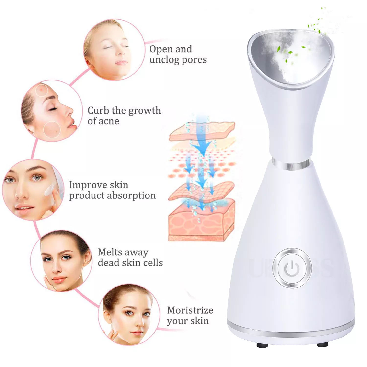 2023 Professional face spa equipment portable manual nano ionic facial steamer machine for home use