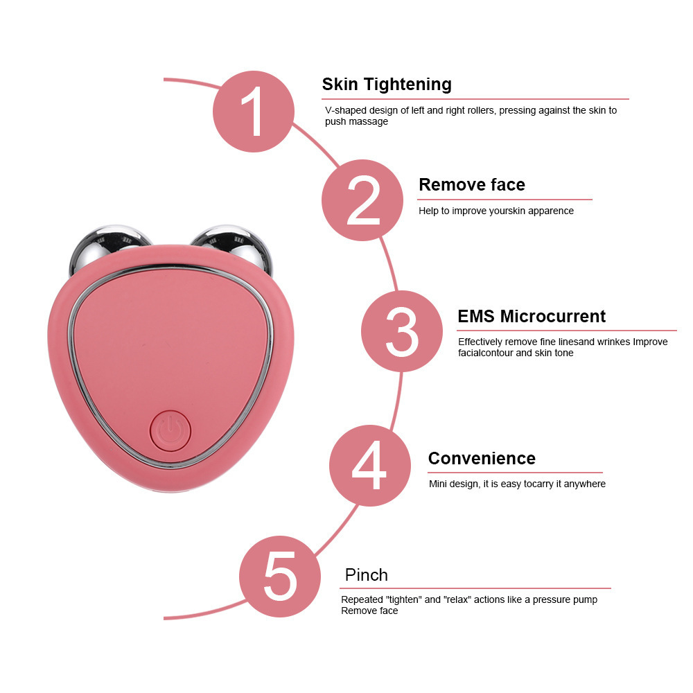 EMS Vibration V Shape Face Lifting Beauty Tool Anti Wrinkle Slim Face Neck Facial Lifting Rollers