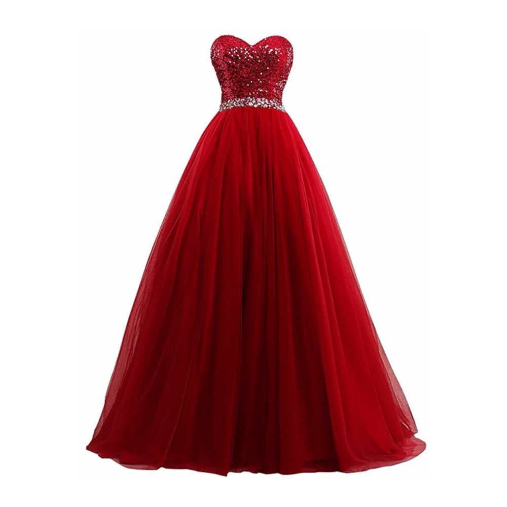 Sexy Red Prom Dresses with beading Bridesmaid dress Ball Gown Party Gowns Formal Maxi Evening Dress