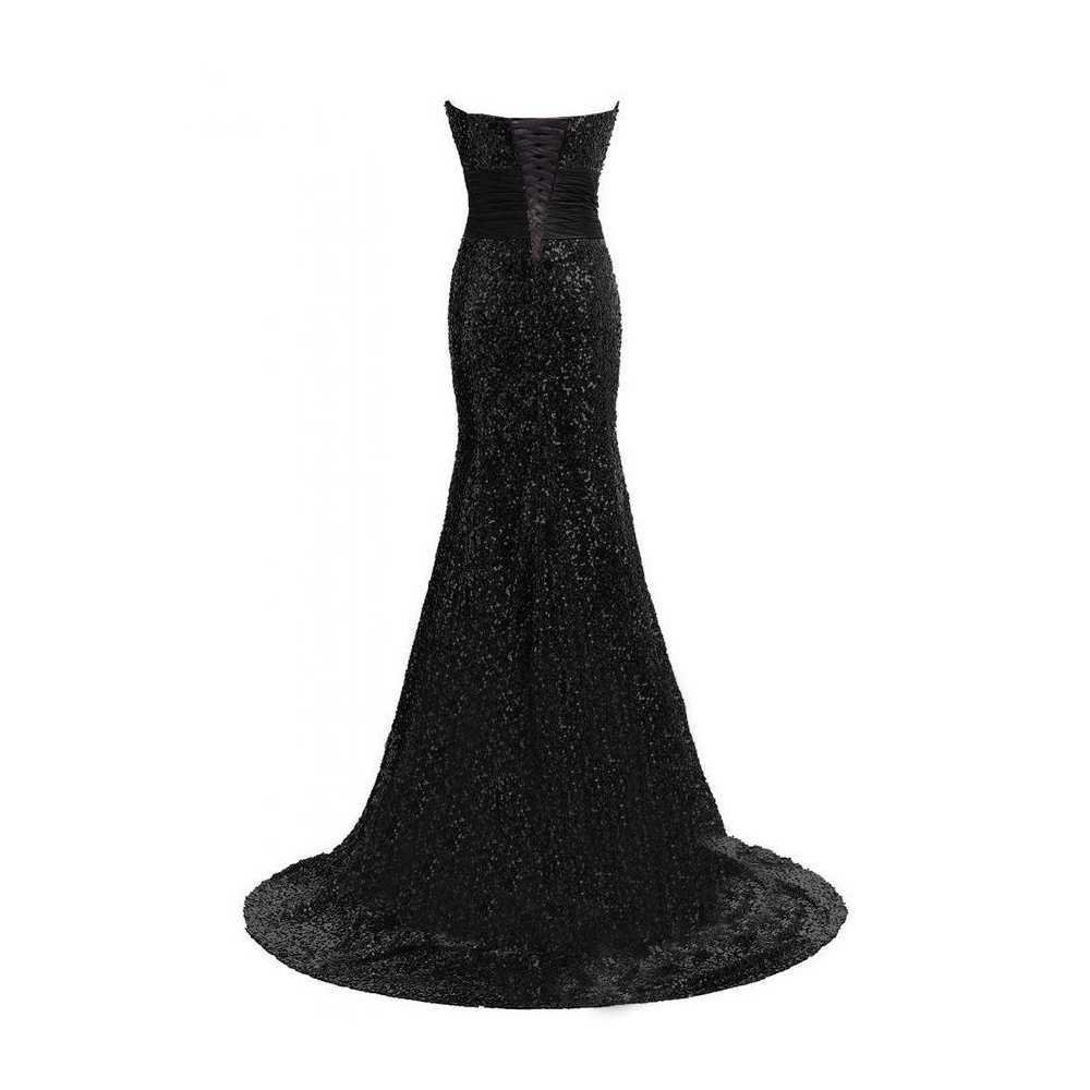 Sexy Sequin Prom Evening Dresses Strapless Fish Cut party Dresses Women Maxi Evening Dress