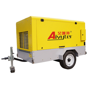 185 Cfm 7 Bar Diesel Engine Portable Industrial Screw Air Compressor Price For Sand Blasting