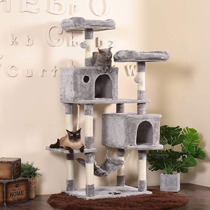 Large Cat Tree Scratcher Tower Condo Furniture Scratch Cat Jumping Toy Kitten Pet House Hammock With Ball