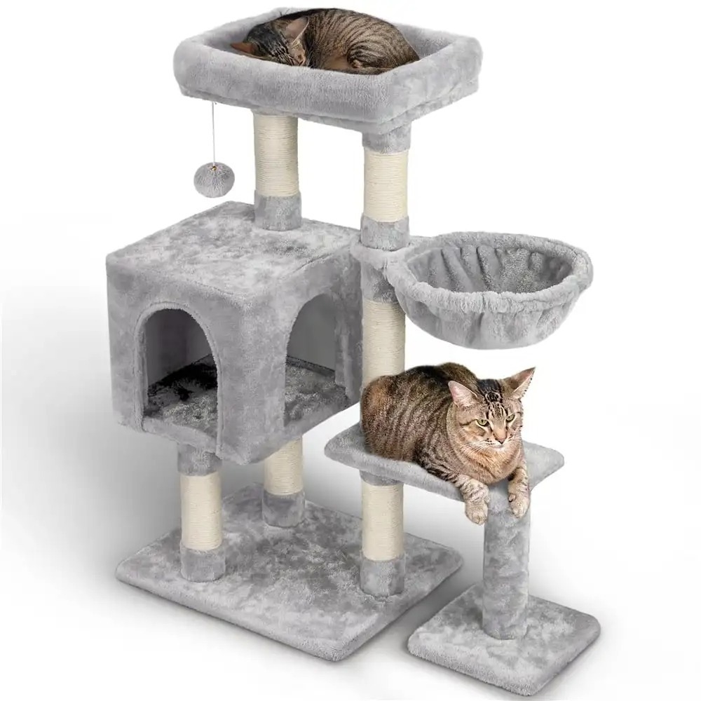 Wholesale Best Selling Basic Plush Cat Trees Hammock And Condo And Factory Direct Supply Sisal Cat Tower Tree