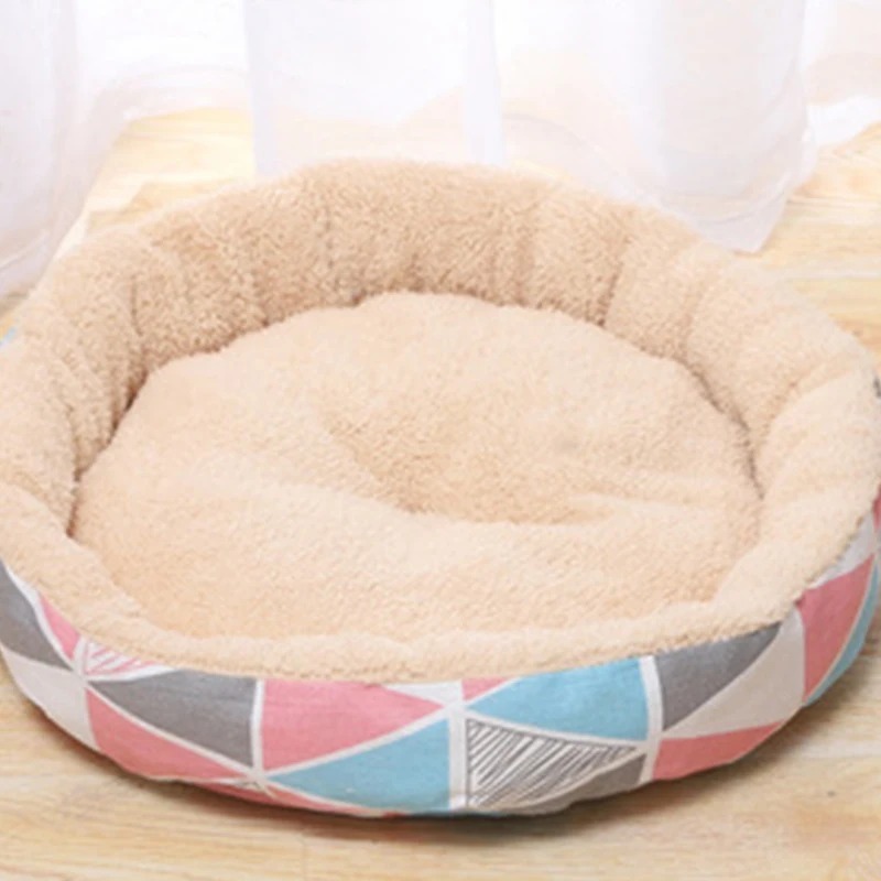 New Lamb Wool Round Cat House Winter Warm And Comfortable Cat Litter Dog Kennel Dog Sofa Kitten Bed Pet Sleeping Accessories