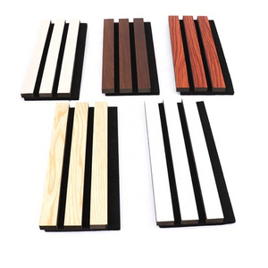 Slatted Wood Veneer MDF Wood Slat Acoustic Panels for Wall