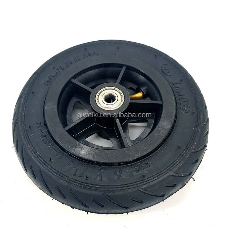 6x1 1/4 Tyre 6 Inch Pneumatic Rubber Wheel outer inner tube Set plastic Hub Inflatable Tire for Electric Scoote