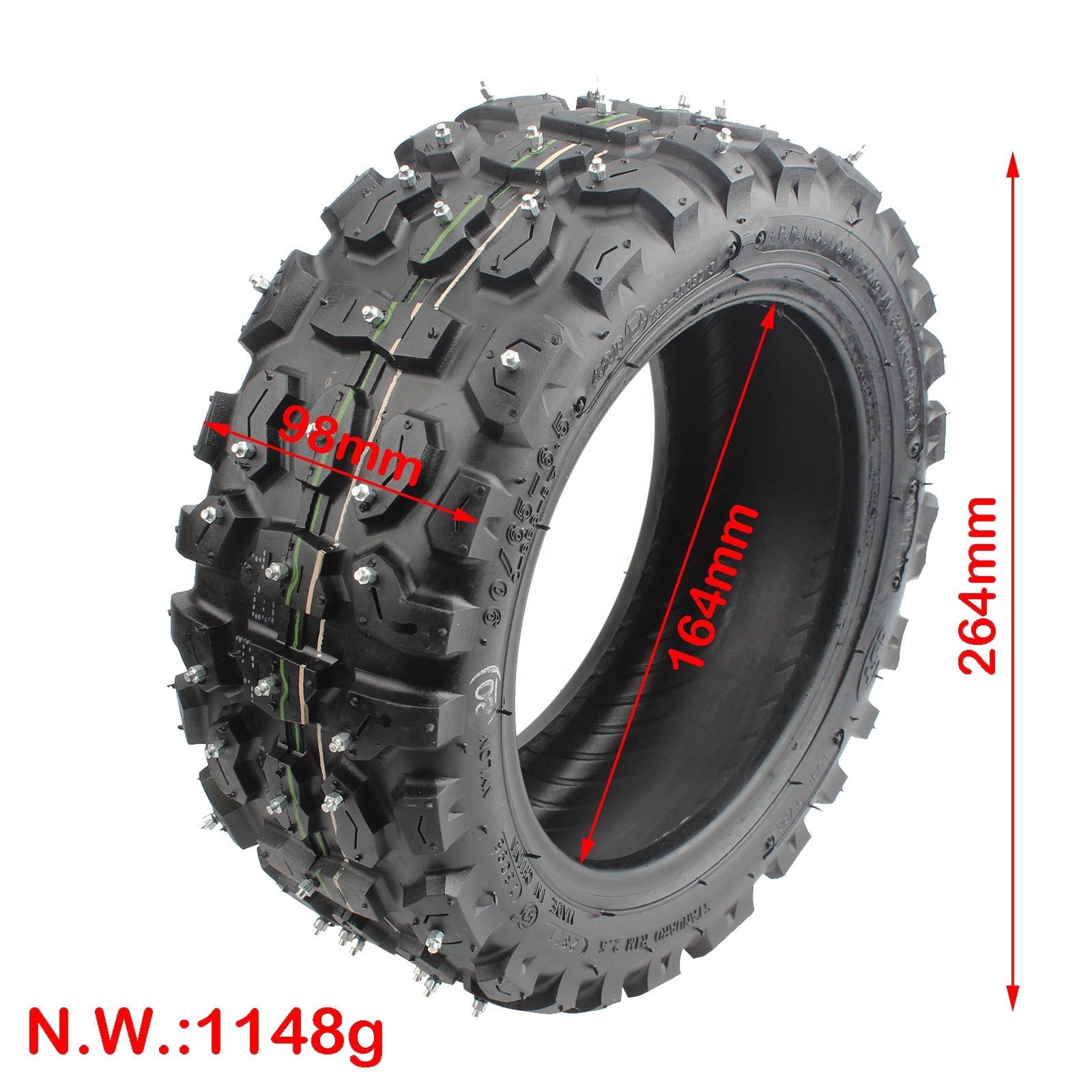 11 Inch Tubeless Tire 90/65-6.5 Winter Snow Ice Studded Tire for Kaabo Wolf Warrior 11 X King GT Zero 11X Electric Scooter Parts