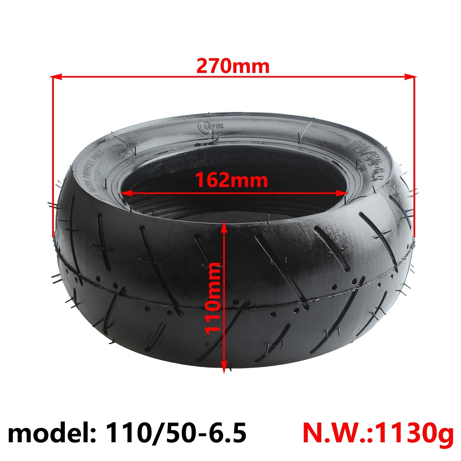 11 Inch 90/65-6.5 Tubeless Tire 110/50-6.5  Tyre for Electric Scooter Mini Motorcycle Front and Rear Wheel Parts