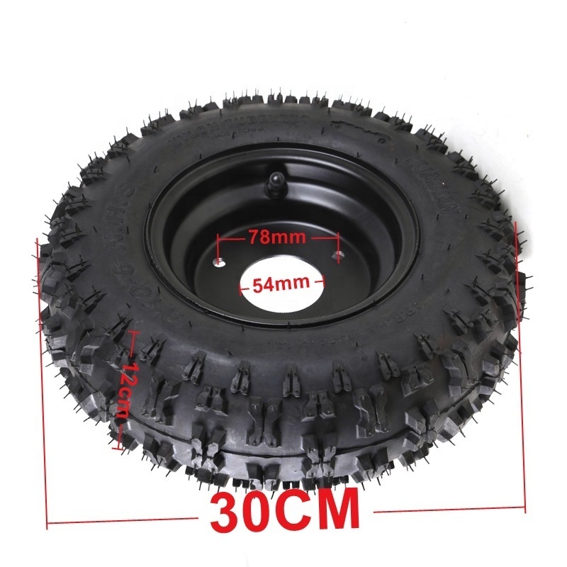 Size 4.10-6 Tire Tubeless with hub  wheel  Rims  Suitable For Small Kart Atv Four-wheel Mower, Snow Blower