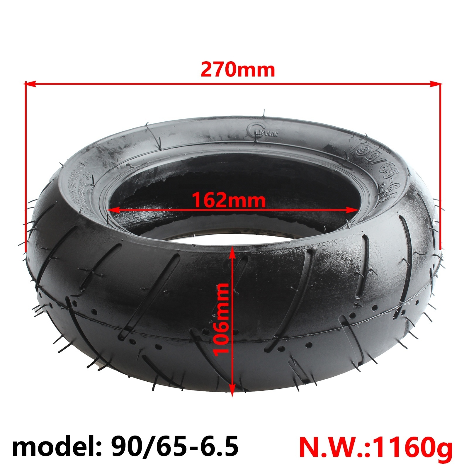 11 Inch 90/65-6.5 Tubeless Tire 110/50-6.5  Tyre for Electric Scooter Mini Motorcycle Front and Rear Wheel Parts