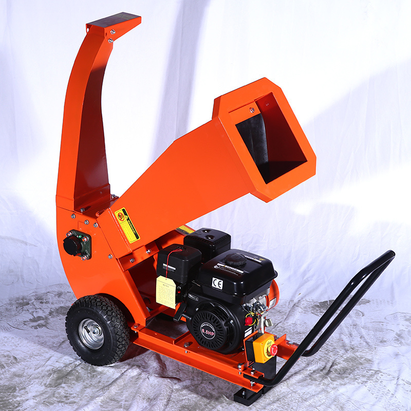 In stock Hydraulic AutoFeed Branch Logger Gasoline Tree Shredder 9HP Mulcher Wood Chipper Shredder