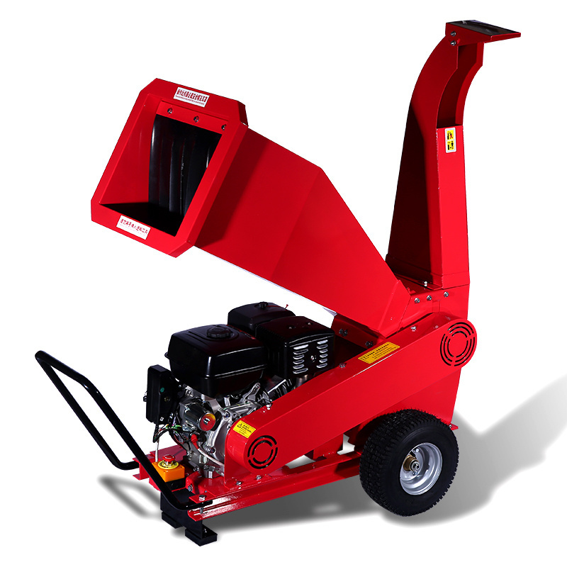 In stock Hydraulic AutoFeed Branch Logger Gasoline Tree Shredder 9HP Mulcher Wood Chipper Shredder