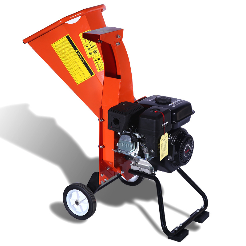 In stock Hydraulic AutoFeed Branch Logger Gasoline Tree Shredder 9HP Mulcher Wood Chipper Shredder