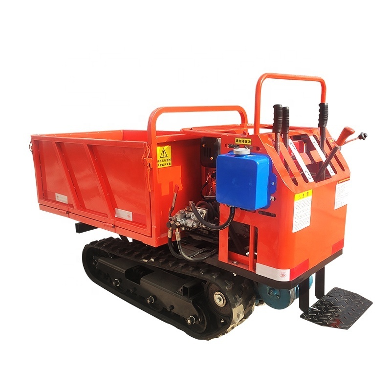 Chinese Small Tracked Transport Vehicle 0.8T Self-loading Mini crawler dumper truck For Sale loader