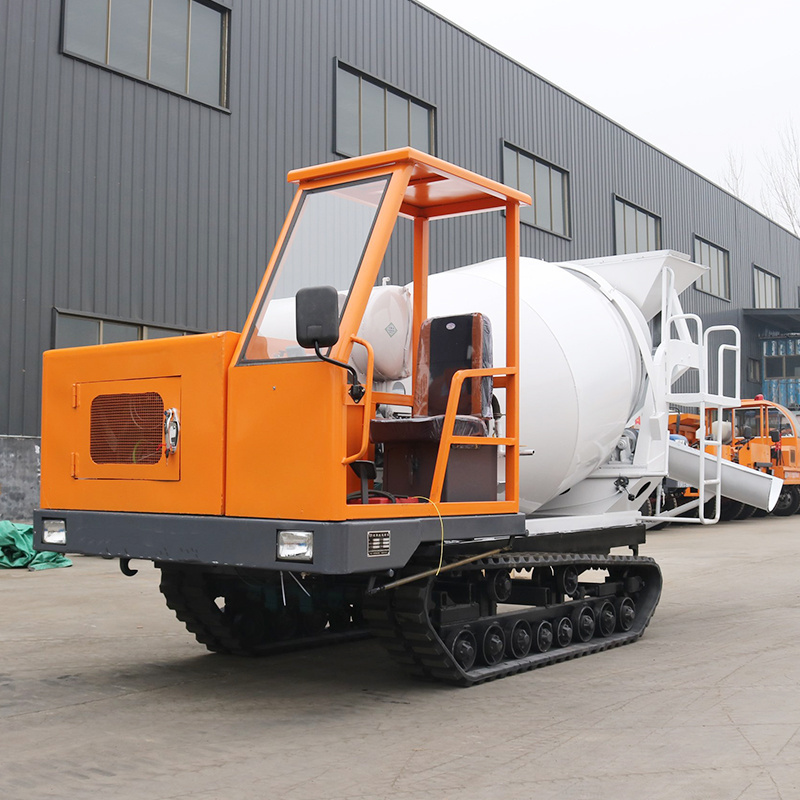 Price 5 Ton Automatic Crawler type Mini Mobile Self Loading Concrete Mixer Truck 2CBM